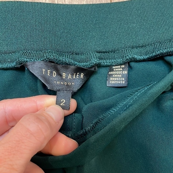 Ted Baker London Aliadd High Waist Pants Trousers Tapered Leg Pull On Green 6 - Picture 8 of 11